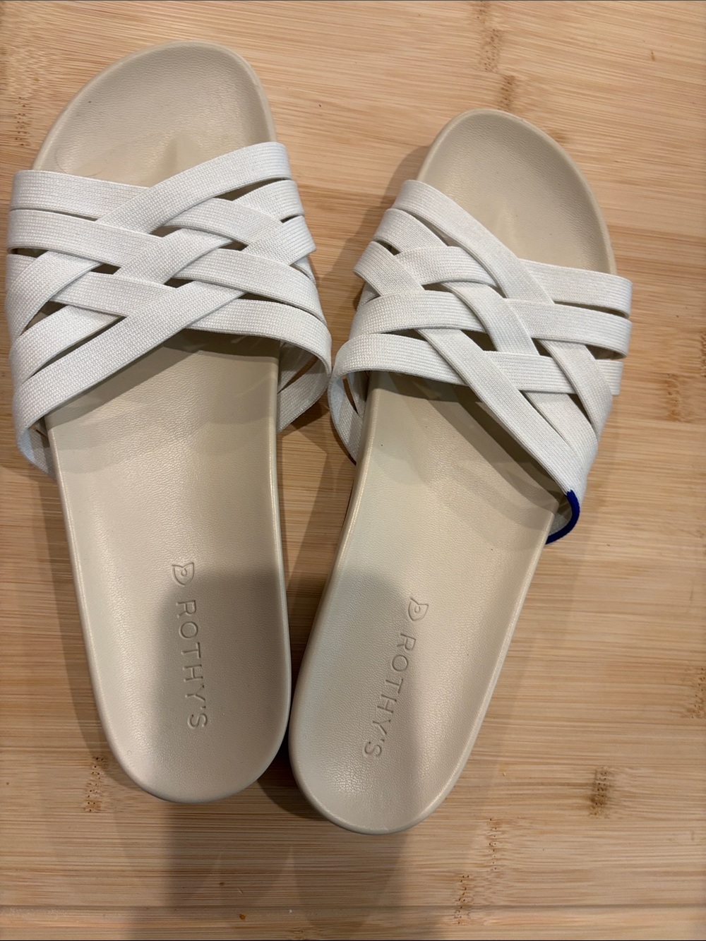 Rothy's White Braided Slide Sandals